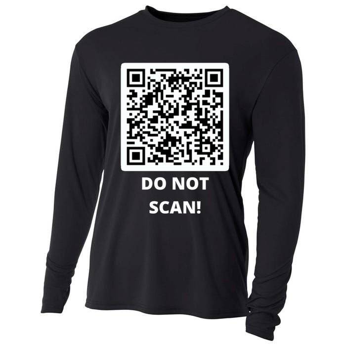 Funny Rick Roll Meme QR Code Do Not Scan Design Cooling Performance Long Sleeve Crew