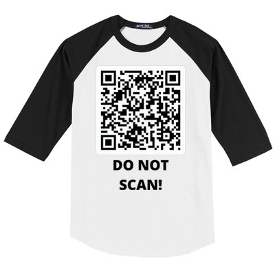 Funny Rick Roll Meme QR Code Do Not Scan Design Baseball Sleeve Shirt