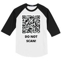 Funny Rick Roll Meme QR Code Do Not Scan Design Baseball Sleeve Shirt