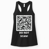 Funny Rick Roll Meme QR Code Do Not Scan Design Womens Tank Top
