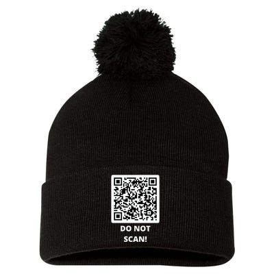 Funny Rick Roll Meme QR Code Do Not Scan Design Pom Pom 12in Knit Beanie