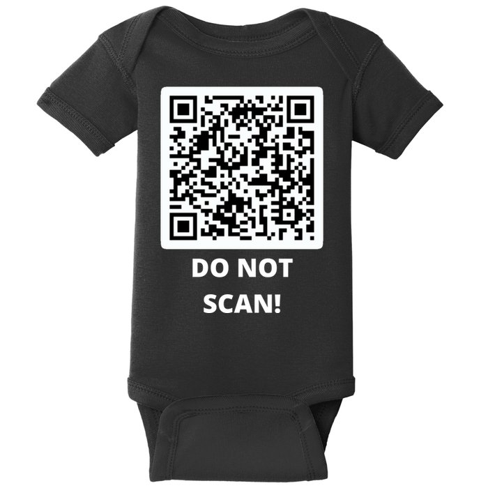 Funny Rick Roll Meme QR Code Do Not Scan Design Baby Bodysuit