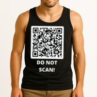 Funny Rick Roll Meme QR Code Do Not Scan Design Tank Top
