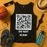 Funny Rick Roll Meme QR Code Do Not Scan Design Tank Top