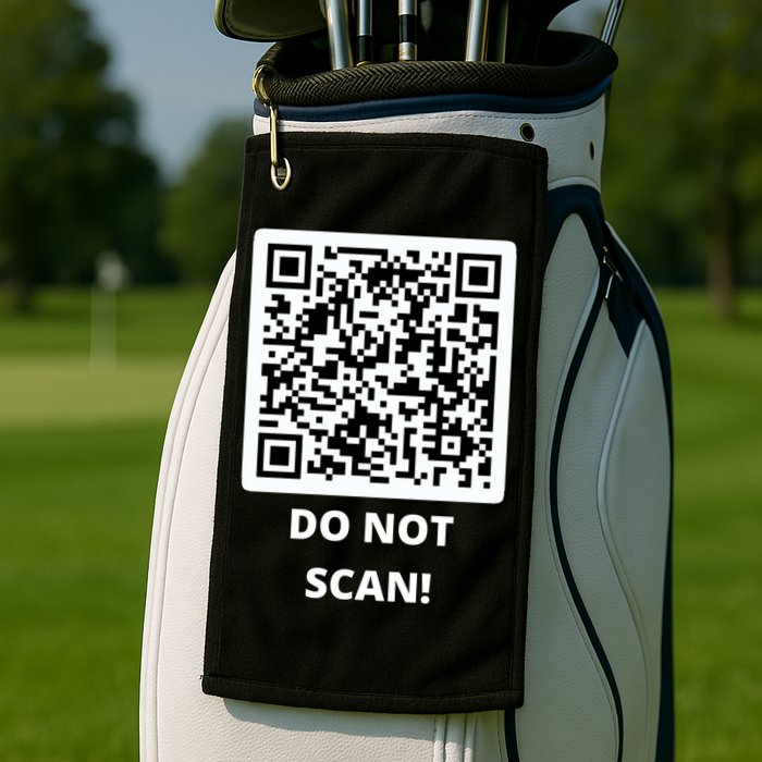 Funny Rick Roll Meme QR Code Do Not Scan Design Golf Towel