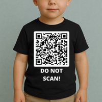 Funny Rick Roll Meme QR Code Do Not Scan Design Toddler T-Shirt