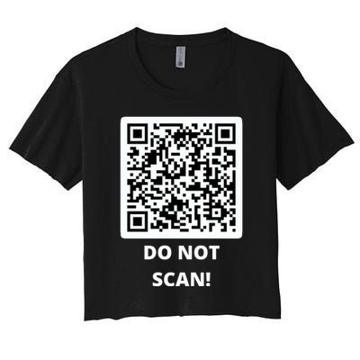 Funny Rick Roll Meme QR Code Do Not Scan Design Crop Top