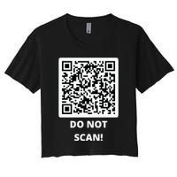 Funny Rick Roll Meme QR Code Do Not Scan Design Crop Top