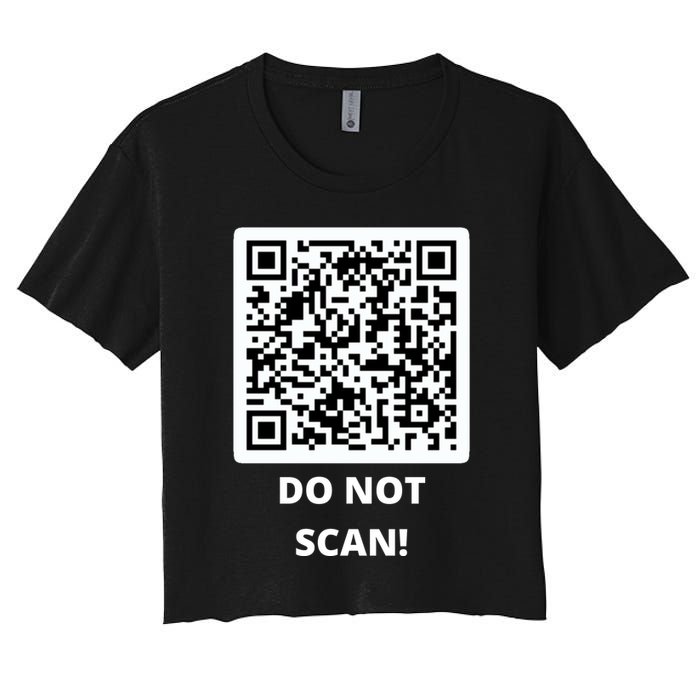 Funny Rick Roll Meme QR Code Do Not Scan Design Crop Top