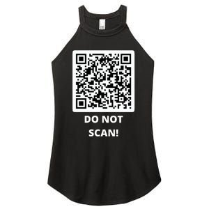 Funny Rick Roll Meme QR Code Do Not Scan Design Women's Perfect Tri Rocker Tank