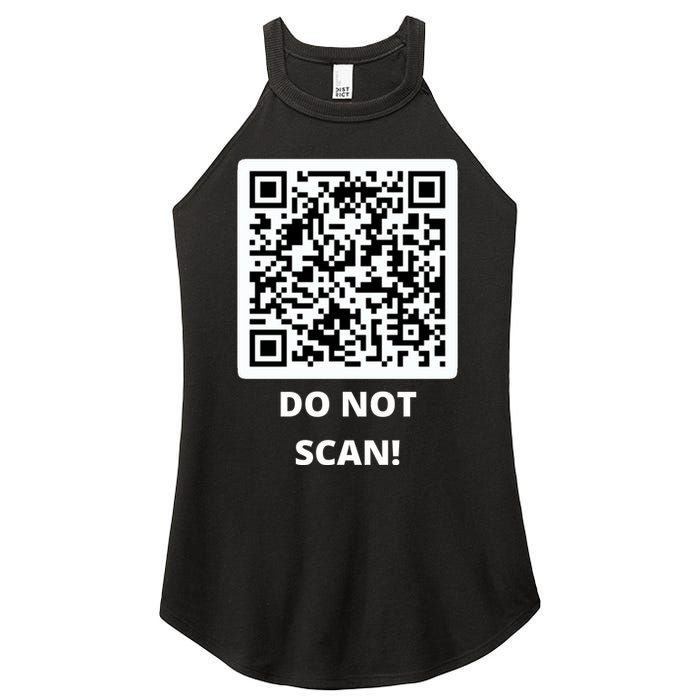 Funny Rick Roll Meme QR Code Do Not Scan Design Women's Perfect Tri Rocker Tank