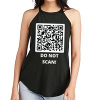 Funny Rick Roll Meme QR Code Do Not Scan Design Women's Perfect Tri Rocker Tank
