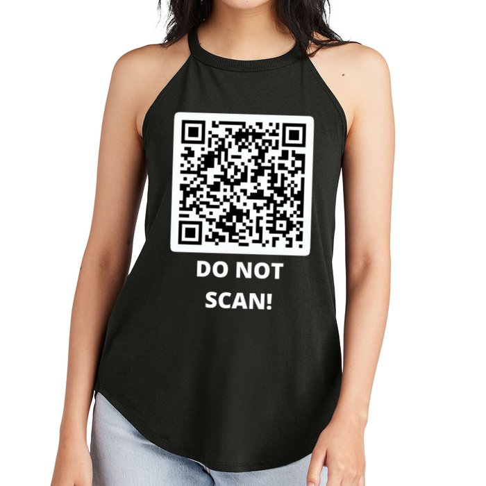 Funny Rick Roll Meme QR Code Do Not Scan Design Women's Perfect Tri Rocker Tank