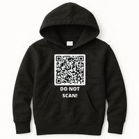 Funny Rick Roll Meme QR Code Do Not Scan Design Kids Hoodie