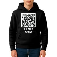 Funny Rick Roll Meme QR Code Do Not Scan Design Kids Hoodie
