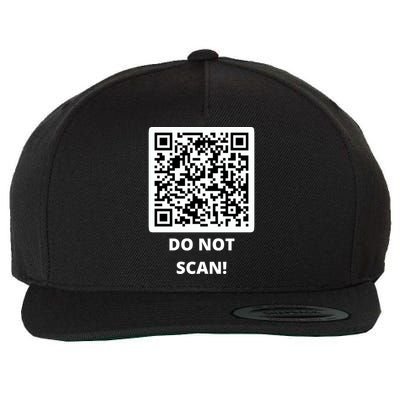 Funny Rick Roll Meme QR Code Do Not Scan Design Wool Snapback Cap