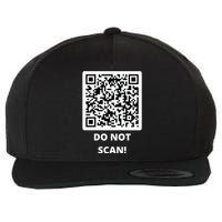 Funny Rick Roll Meme QR Code Do Not Scan Design Wool Snapback Cap