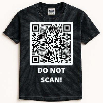 Funny Rick Roll Meme QR Code Do Not Scan Design Kids Tie-Dye T-Shirt