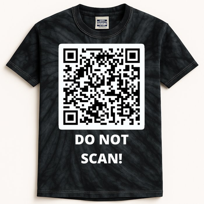 Funny Rick Roll Meme QR Code Do Not Scan Design Kids Tie-Dye T-Shirt