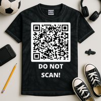 Funny Rick Roll Meme QR Code Do Not Scan Design Kids Tie-Dye T-Shirt