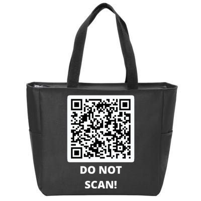 Funny Rick Roll Meme QR Code Do Not Scan Design Zip Tote Bag
