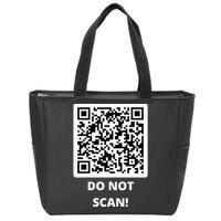 Funny Rick Roll Meme QR Code Do Not Scan Design Zip Tote Bag