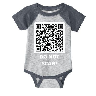 Funny Rick Roll Meme QR Code Do Not Scan Design Infant Baby Jersey Bodysuit