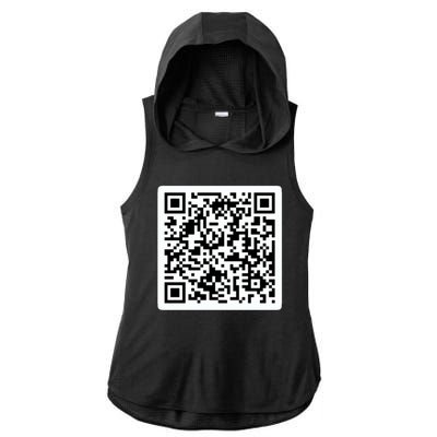 Funny 'Rick Roll QR' Code Scan Prank Meme Design Ladies PosiCharge Tri-Blend Wicking Draft Hoodie Tank