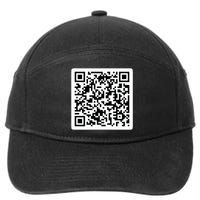 Funny 'Rick Roll QR' Code Scan Prank Meme Design 7-Panel Snapback Hat