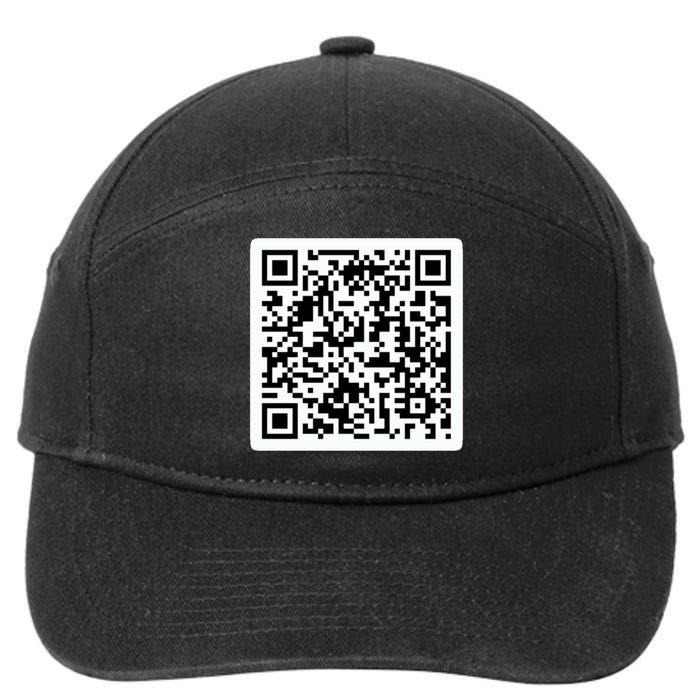 Funny 'Rick Roll QR' Code Scan Prank Meme Design 7-Panel Snapback Hat