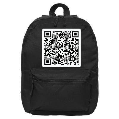 Funny 'Rick Roll QR' Code Scan Prank Meme Design 16 in Basic Backpack