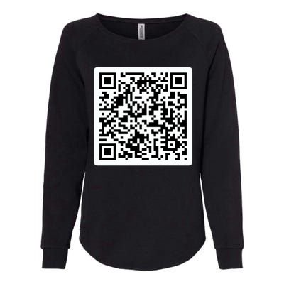 Funny 'Rick Roll QR' Code Scan Prank Meme Design Womens California Wash Sweatshirt