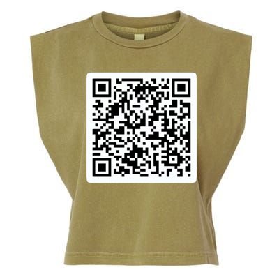 Funny 'Rick Roll QR' Code Scan Prank Meme Design Garment-Dyed Women's Muscle Tee