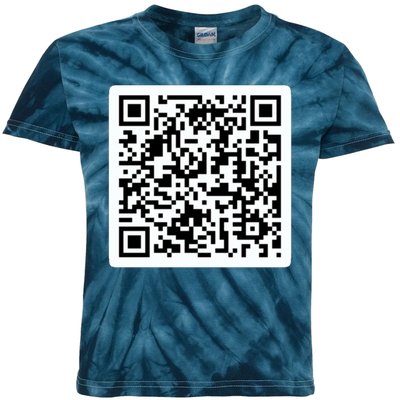 Funny 'Rick Roll QR' Code Scan Prank Meme Design Kids Tie-Dye T-Shirt