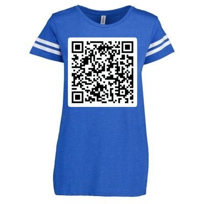 Funny 'Rick Roll QR' Code Scan Prank Meme Design Enza Ladies Jersey Football T-Shirt