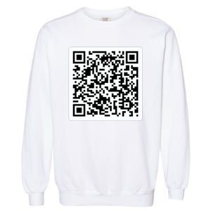 Funny 'Rick Roll QR' Code Scan Prank Meme Design Garment-Dyed Sweatshirt