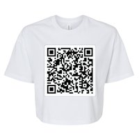 Funny 'Rick Roll QR' Code Scan Prank Meme Design Bella+Canvas Jersey Crop Tee