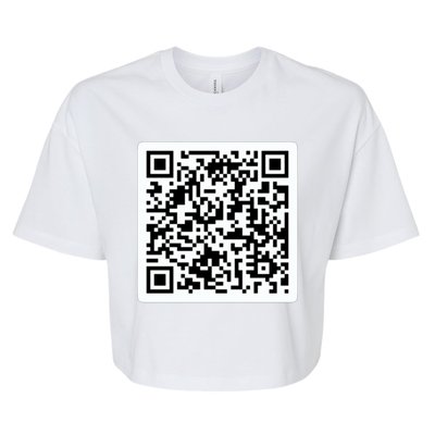 Funny 'Rick Roll QR' Code Scan Prank Meme Design Bella+Canvas Jersey Crop Tee