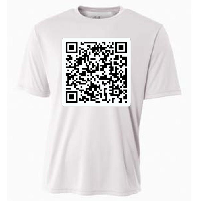 Funny 'Rick Roll QR' Code Scan Prank Meme Design Cooling Performance Crew T-Shirt