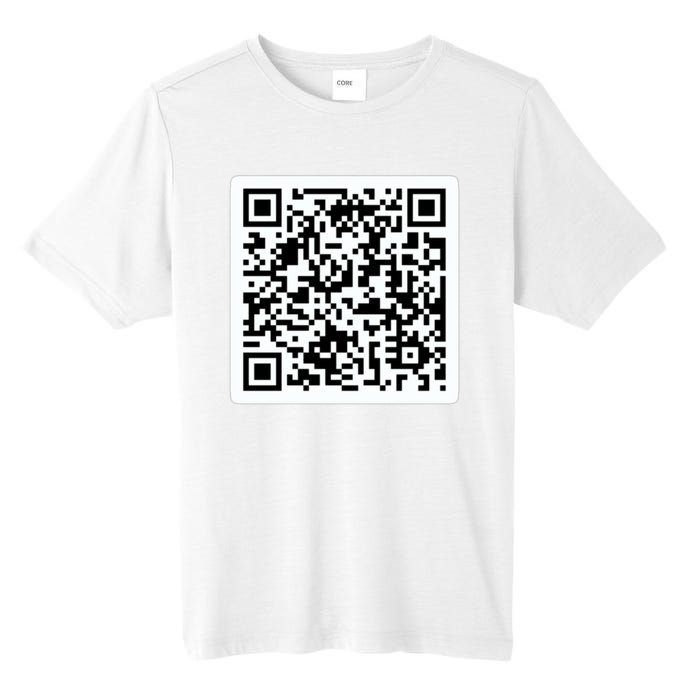 Funny 'Rick Roll QR' Code Scan Prank Meme Design Tall Fusion ChromaSoft Performance T-Shirt