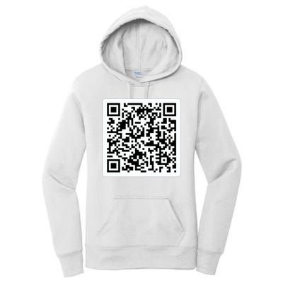 Funny 'Rick Roll QR' Code Scan Prank Meme Design Women's Pullover Hoodie