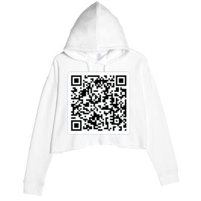 Funny 'Rick Roll QR' Code Scan Prank Meme Design Crop Fleece Hoodie