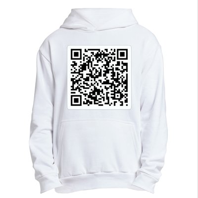 Funny 'Rick Roll QR' Code Scan Prank Meme Design Urban Pullover Hoodie