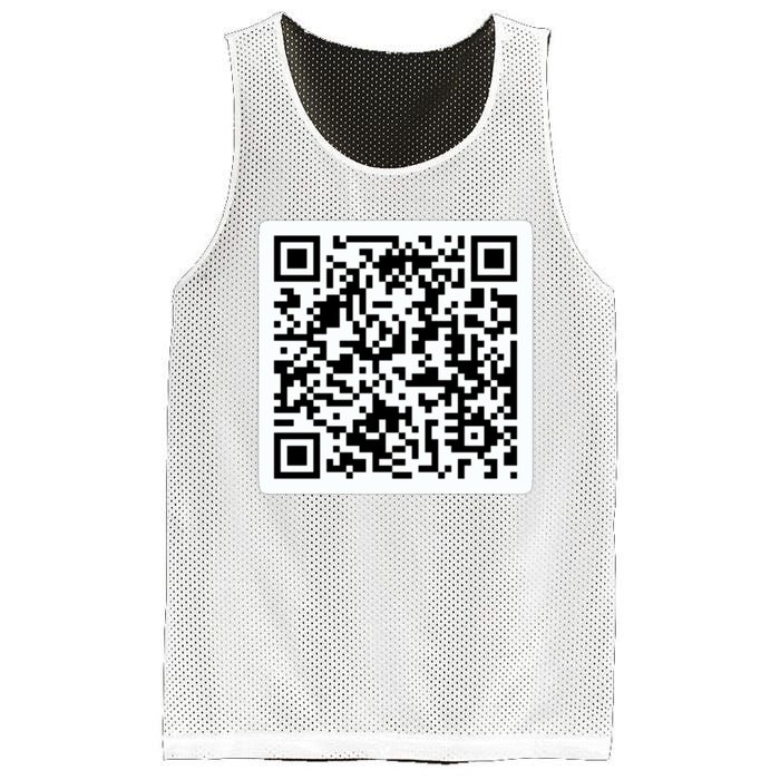 Funny 'Rick Roll QR' Code Scan Prank Meme Design Mesh Reversible Basketball Jersey Tank