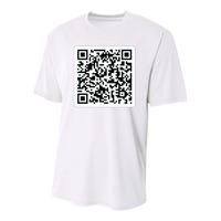 Funny 'Rick Roll QR' Code Scan Prank Meme Design Youth Performance Sprint T-Shirt