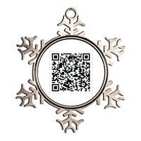 Funny 'Rick Roll QR' Code Scan Prank Meme Design Metallic Star Ornament