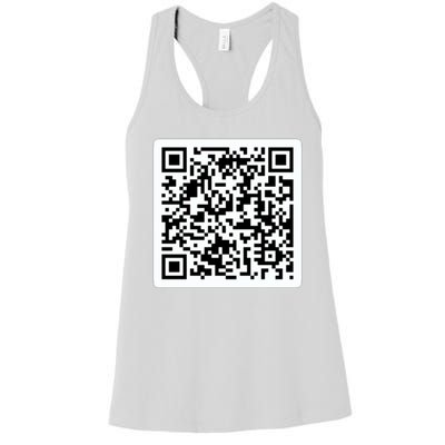 Funny 'Rick Roll QR' Code Scan Prank Meme Design Women's Racerback Tank