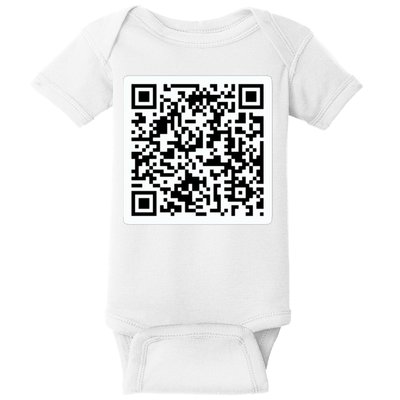 Funny 'Rick Roll QR' Code Scan Prank Meme Design Baby Bodysuit