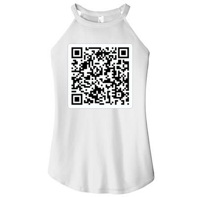 Funny 'Rick Roll QR' Code Scan Prank Meme Design Women’s Perfect Tri Rocker Tank