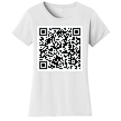 Funny 'Rick Roll QR' Code Scan Prank Meme Design Women's T-Shirt